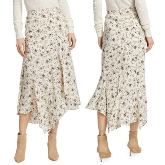 NWT VERONICA BEARD Mac floral-print silk-blend skirt size 8 $598 - Picture 3 of 9